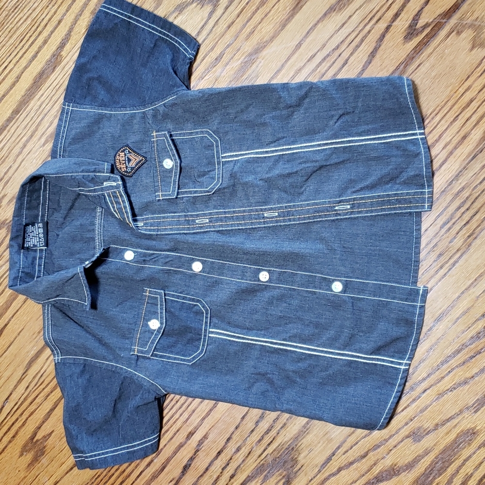 Quad Seven Dark Grey Button Down